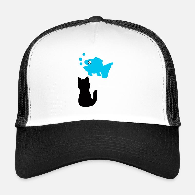 Pensées de poissons - Casquette trucker  - blanc/noir