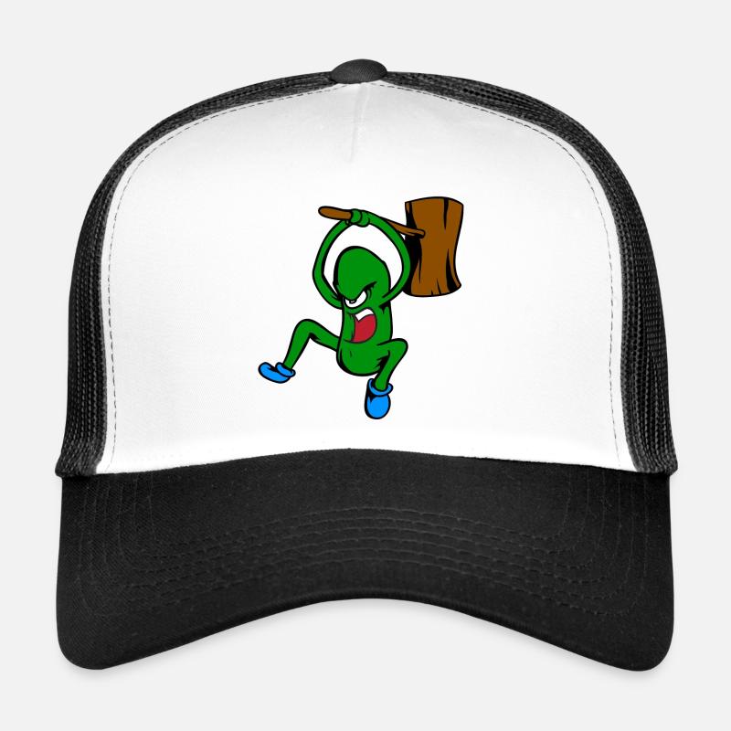 Concombre en colère - Casquette trucker  - blanc/noir