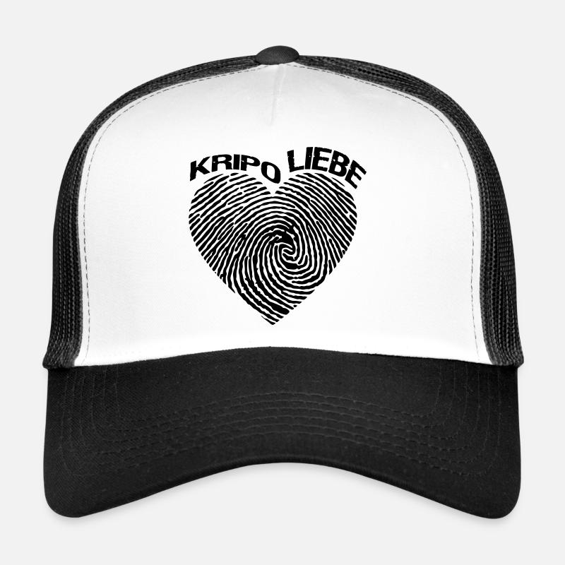 Kripo Liebe Kriminalpolizei Polizei Polizist Fun - Trucker Cap - Weiß/Schwarz