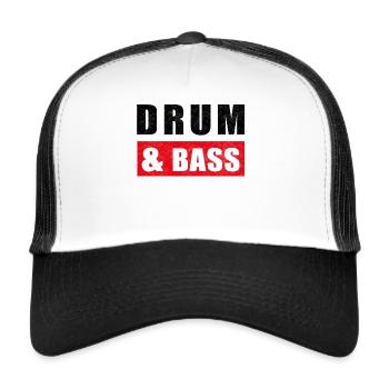 DnB Musik Drum And Bass - Trucker Cap - Weiß/Schwarz - Vorne