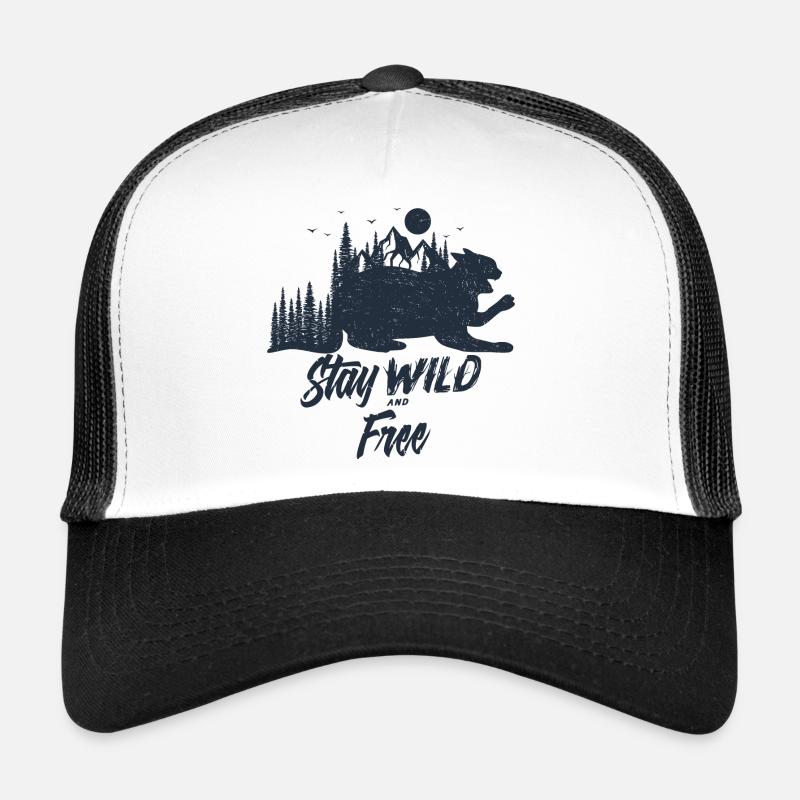 Restez sauvage et chat gratuit Casquette trucker 