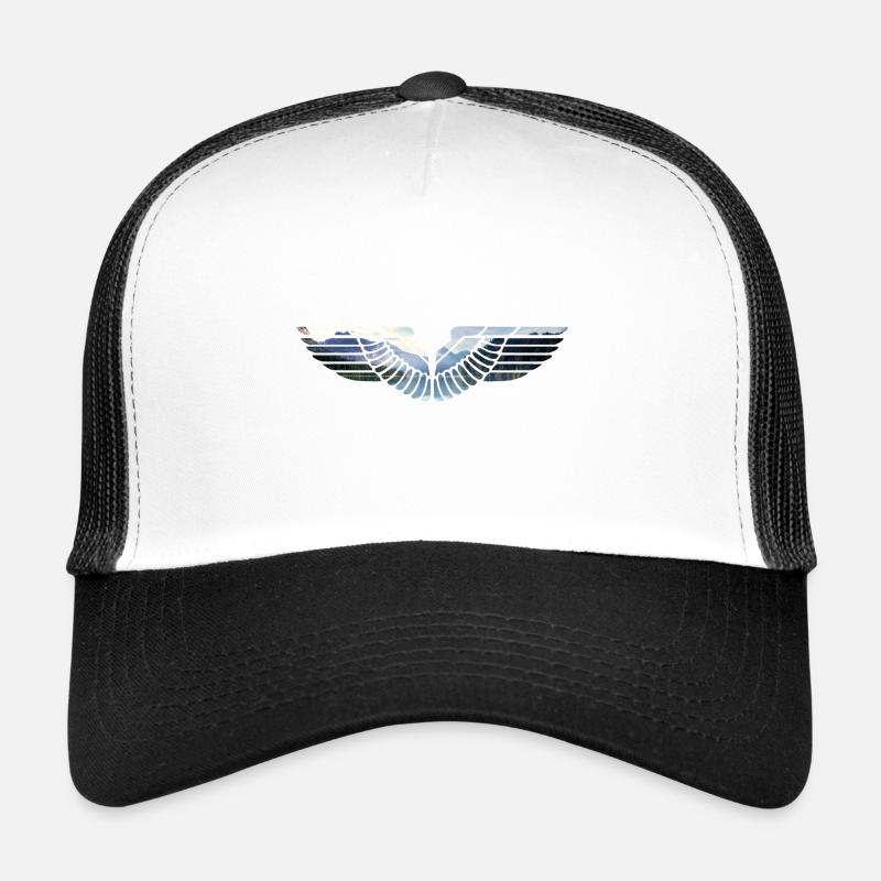 Emblème aile d'aigle - Casquette trucker  - blanc/noir