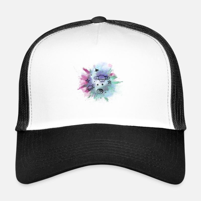 Weltall - Trucker Cap - Weiß/Schwarz