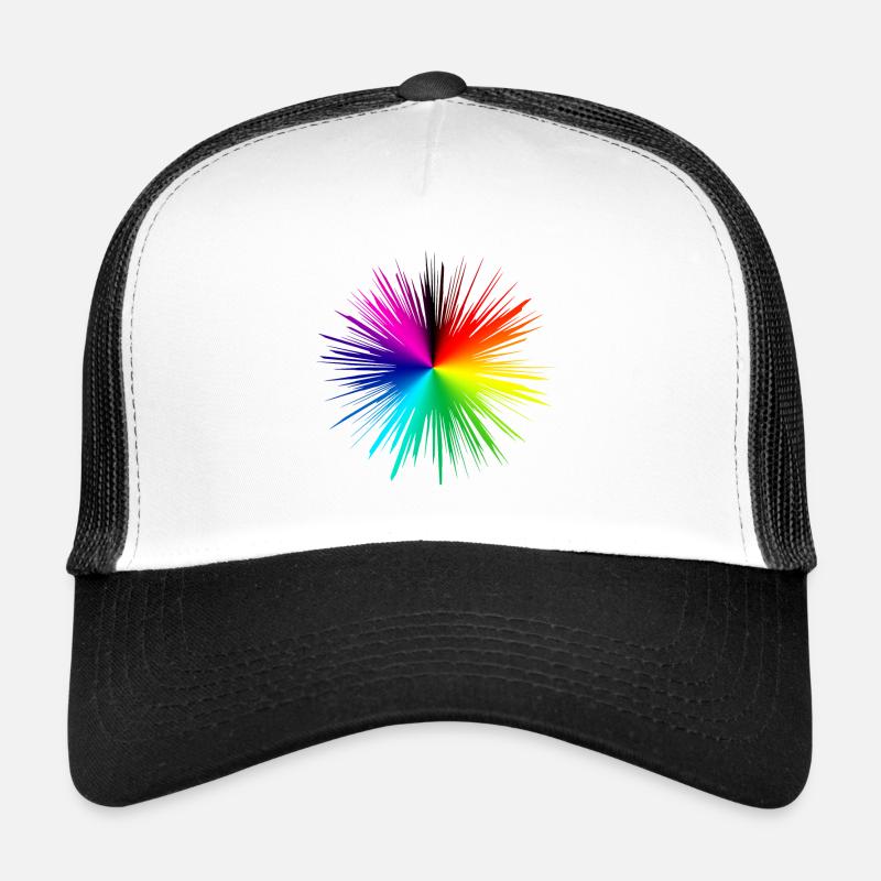 Explosion de couleur rafale radiale - Casquette trucker  - blanc/noir