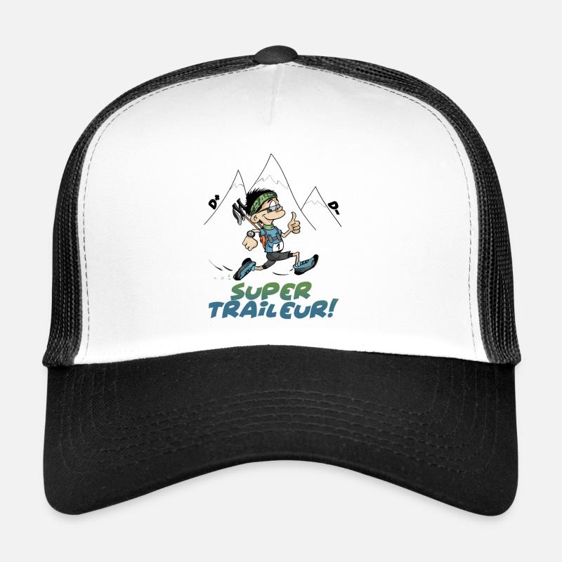 Trailrunning ist ein Super-Ultra-Trailrunner - Trucker Cap - Weiß/Schwarz