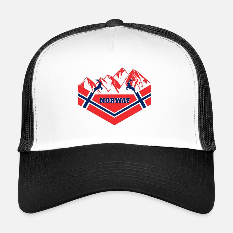 Norvège Montagnes / Élan cadeau de drapeau Casquette trucker 