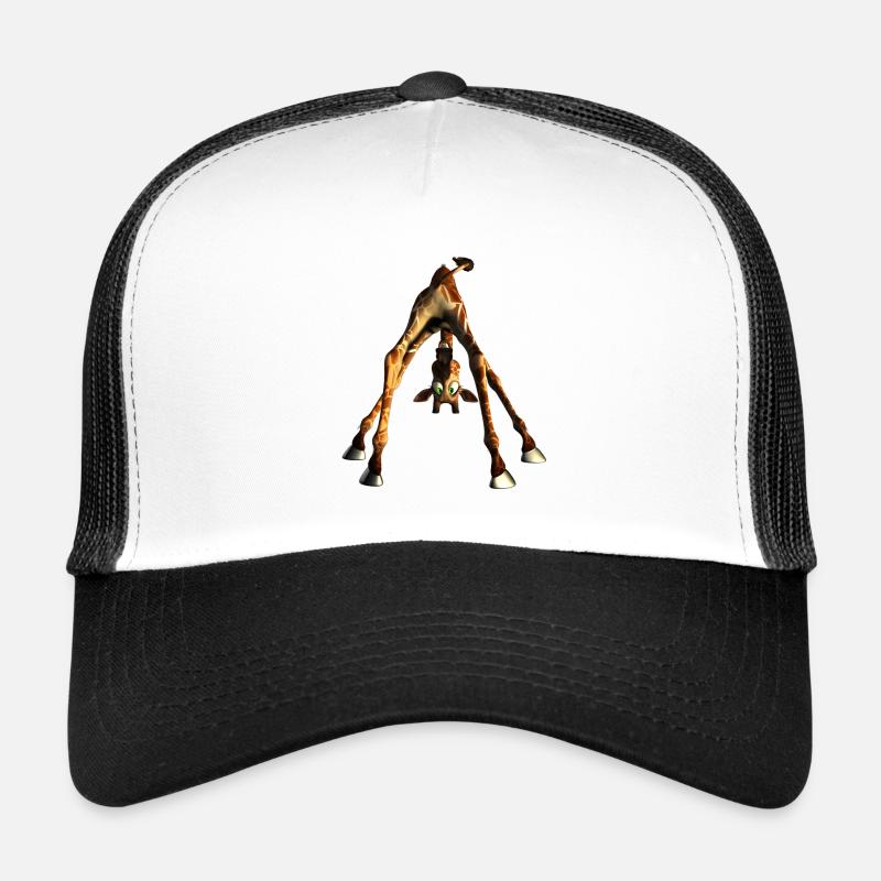Girafe mignon drôle - Casquette trucker  - blanc/noir