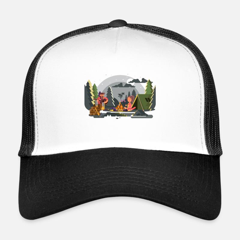 Duo de camping Forêt Feu de Camp Casquette trucker 