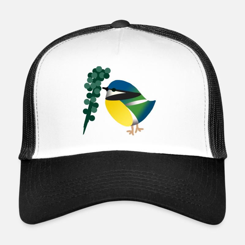Mésange bleue et baies Casquette trucker 