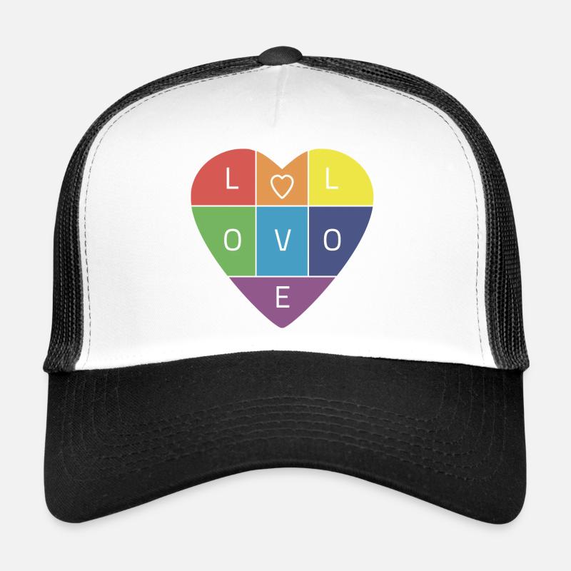 Rainbow Love - Trucker Cap - white/black