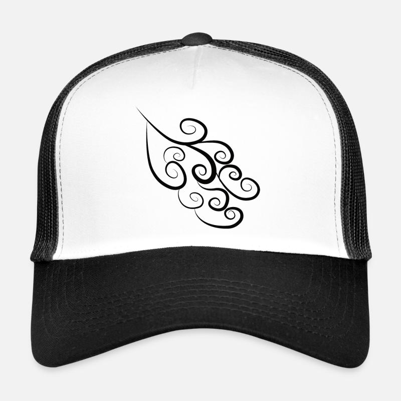 Muster Spiralen Schwarz - Trucker Cap - Weiß/Schwarz