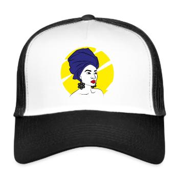 african woman - Trucker Cap - Weiß/Schwarz - Vorne
