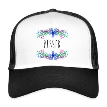 Pisser - Trucker Cap - Weiß/Schwarz - Vorne