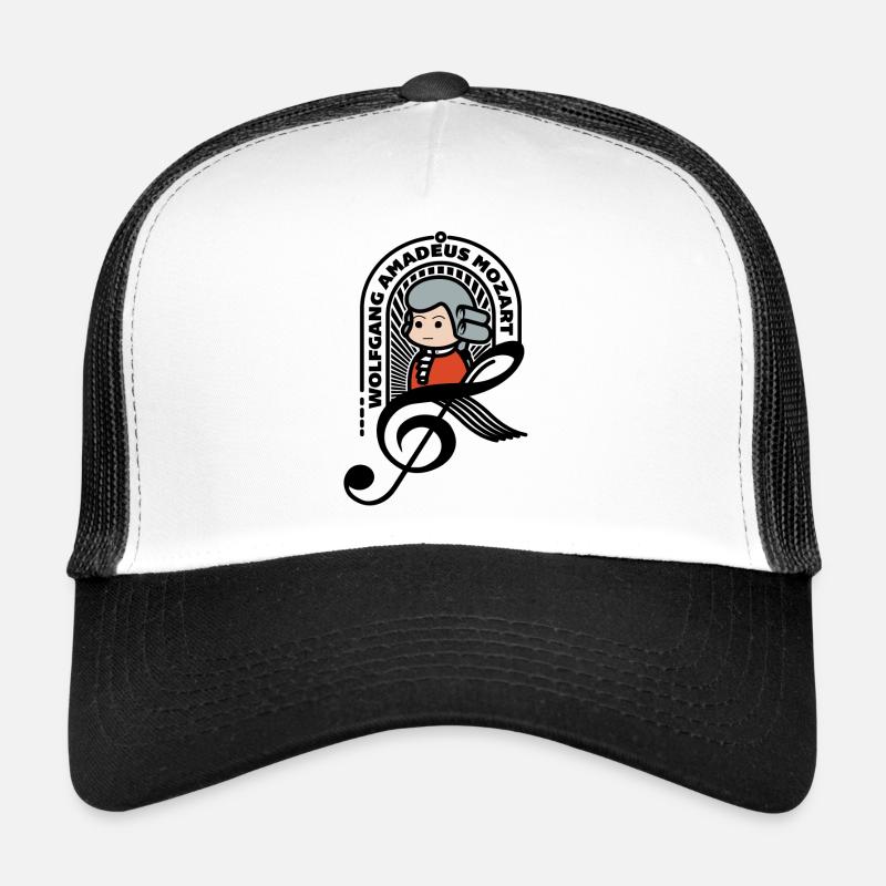 Mozart Doux Portrait Note Noir Cool cadeau Casquette trucker 
