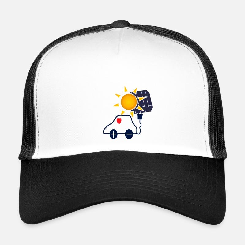 Solar Power Car with Solar Panel - Trucker Cap - white/black