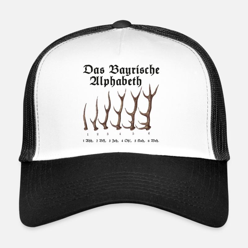 Das Bayrische Alphabet aus Bayern Trucker Cap