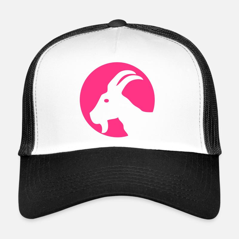 Chèvre - Icône - Casquette trucker  - blanc/noir