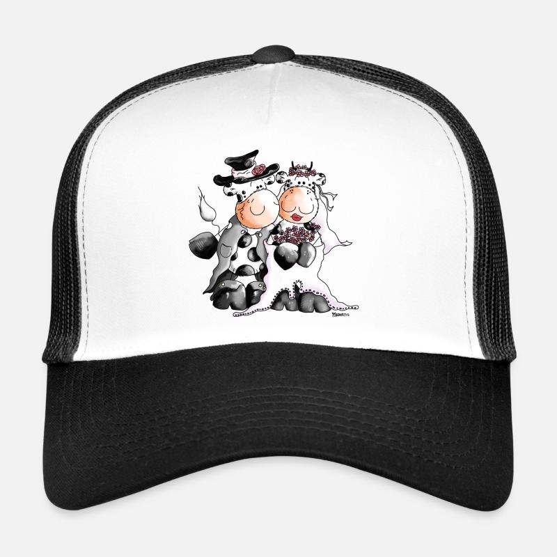 Vache mariage - mariée - marié - vaches Casquette trucker 