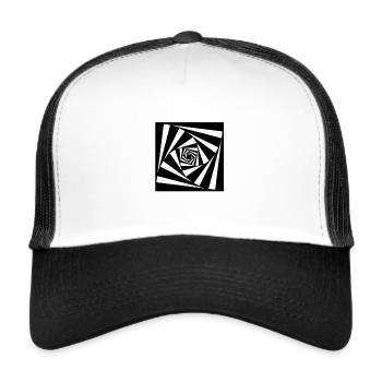 Pattern Vortex Illusion Whirlpool - Trucker Cap - white/black - Front