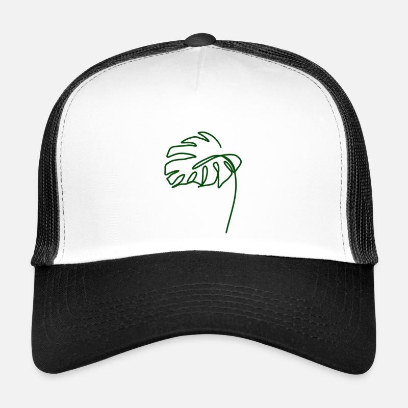 Tropical Leaf – Monstera Sketch Green Trucker Cap