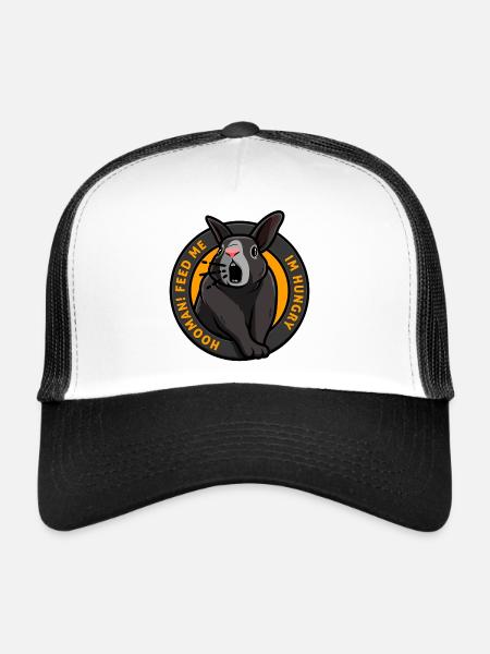 Hungry rabbit needs food feed me Funny - Trucker Cap - white/black - Front