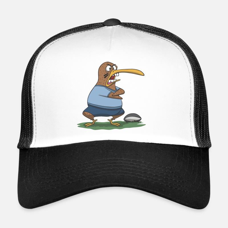 Neuseeland Rugby Kiwi Haka Geschenk Idee - Trucker Cap - Weiß/Schwarz