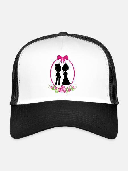 WEDDING - Trucker Cap - Weiß/Schwarz