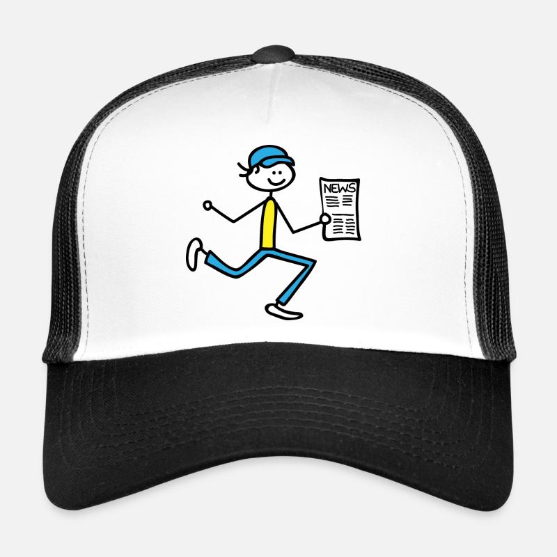 Mann mit Zeitung Trucker Cap
