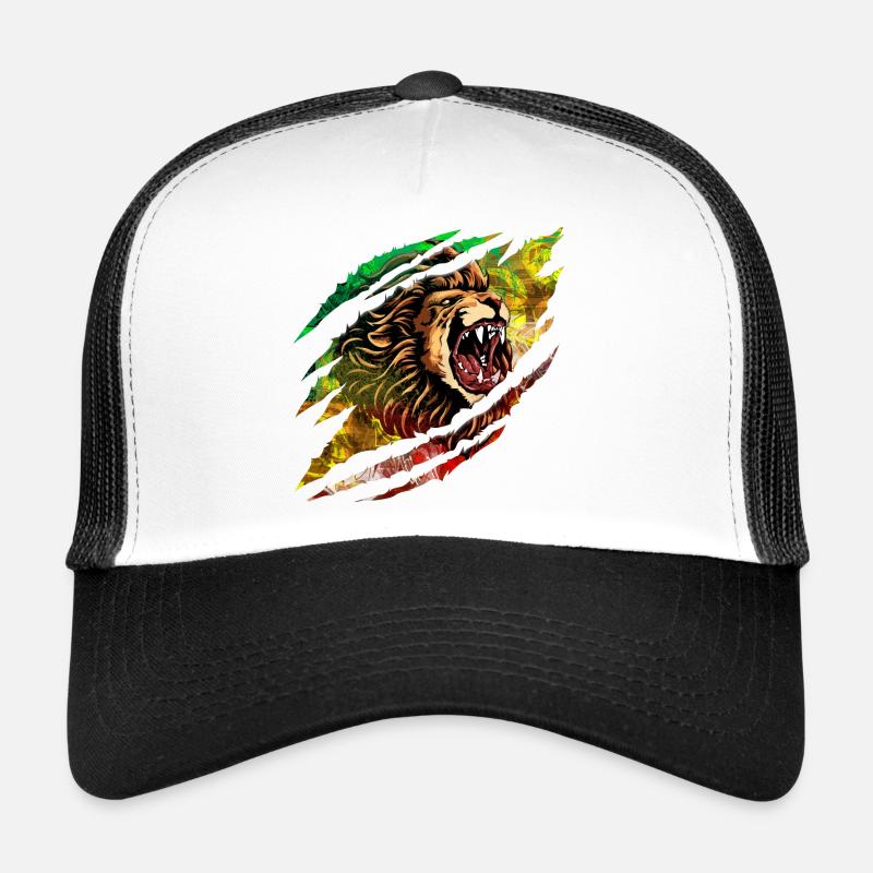 Explosion de couleurs de Lion Storm - Casquette trucker  - blanc/noir