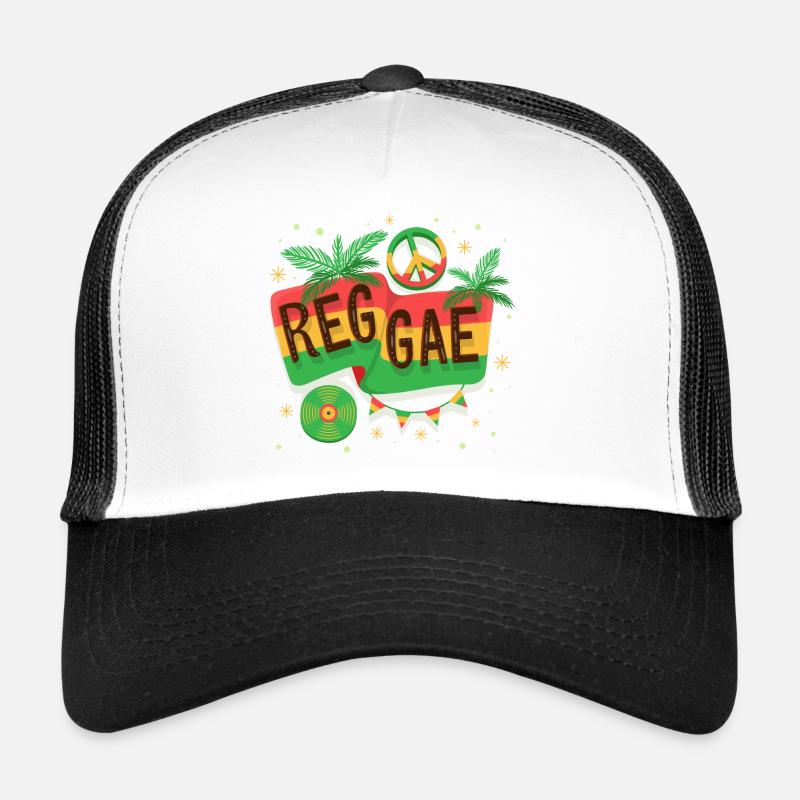 Reggae Flag Rainbow Vibe - Trucker Cap - white/black
