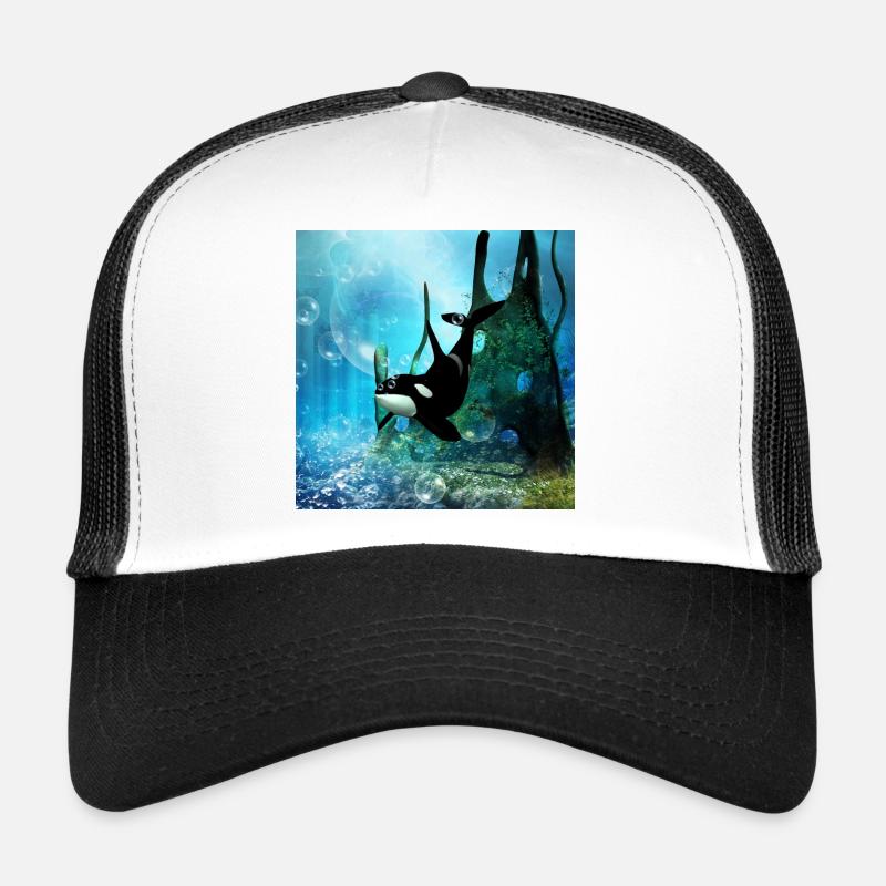 Magnifique orque dans l'océan profond - Casquette trucker - blanc/noir