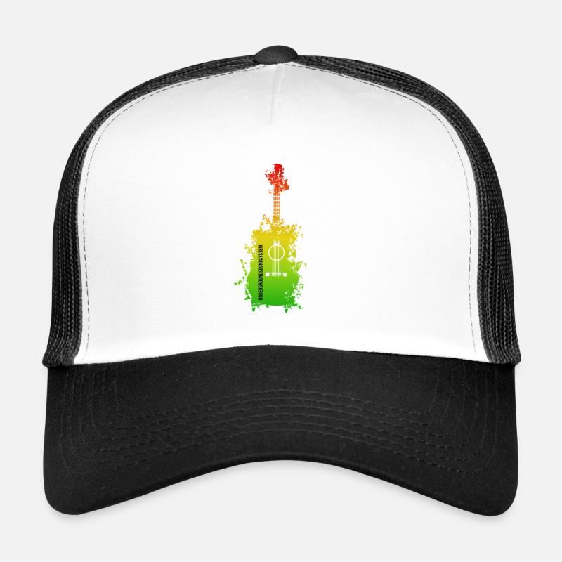 Rainbow Splatter Guitar - Trucker Cap - white/black