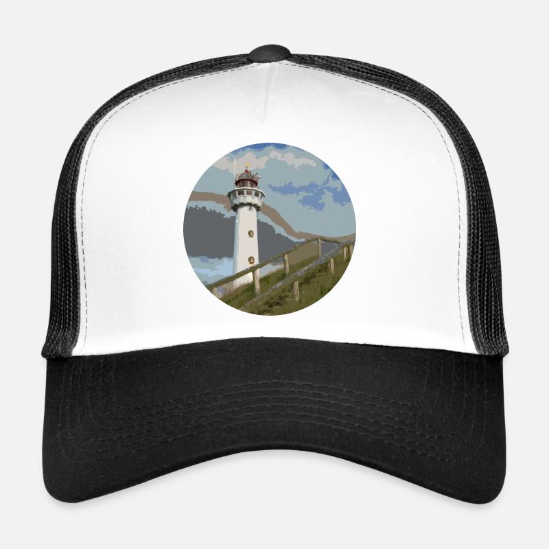 leuchtturm seefahrt küste - Trucker Cap - Weiß/Schwarz
