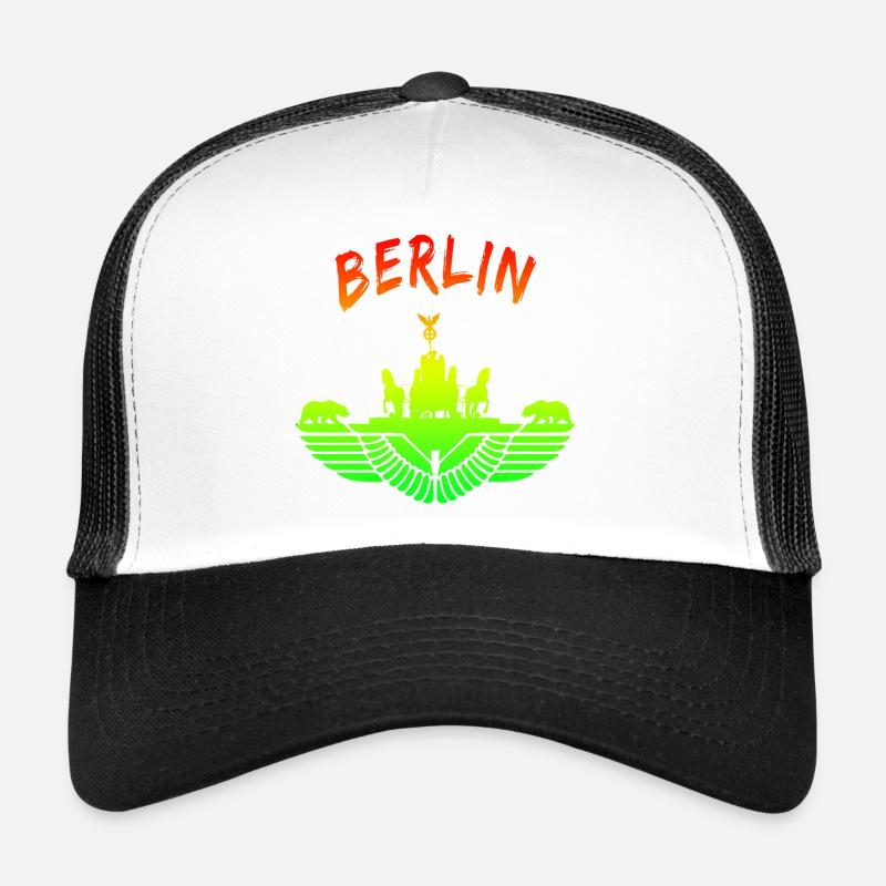 Berlin Design / Berliner Bär Brandenburger Tor - Trucker Cap - Weiß/Schwarz