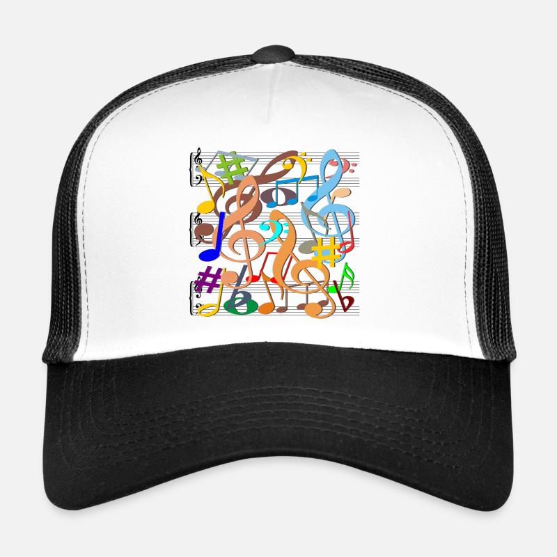 Musical Notes - Trucker Cap - white/black