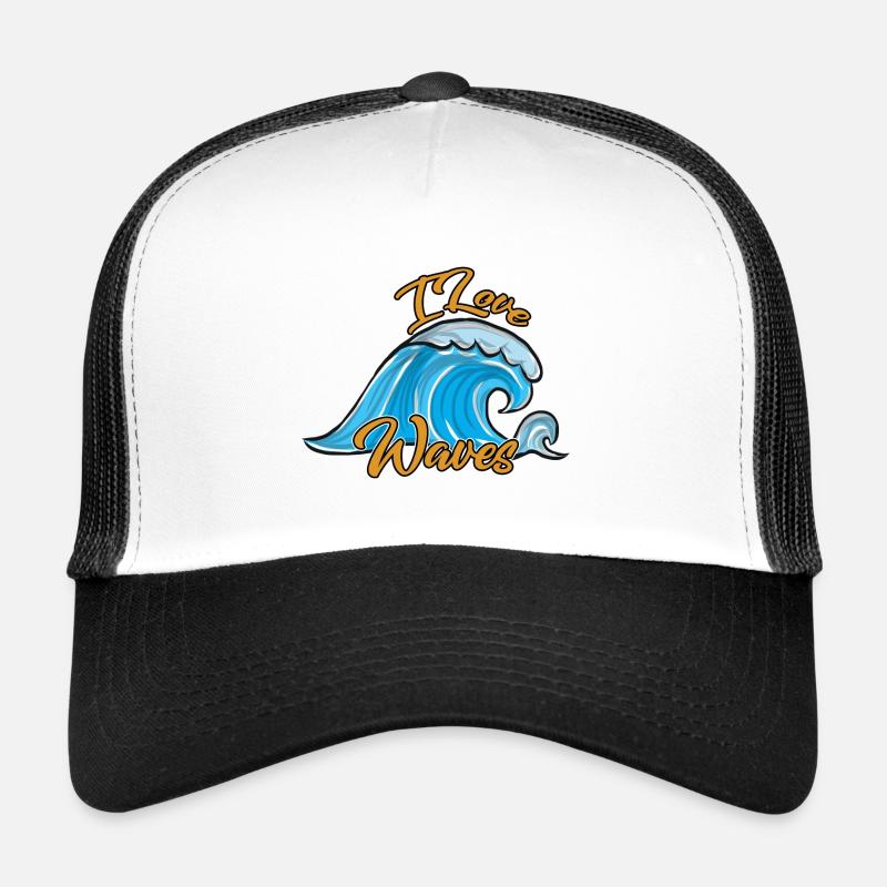 Surf sur le surf - Casquette trucker  - blanc/noir
