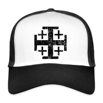 Jerusalem cross Jerusalem cross cruz croix - Trucker Cap - white/black - Front