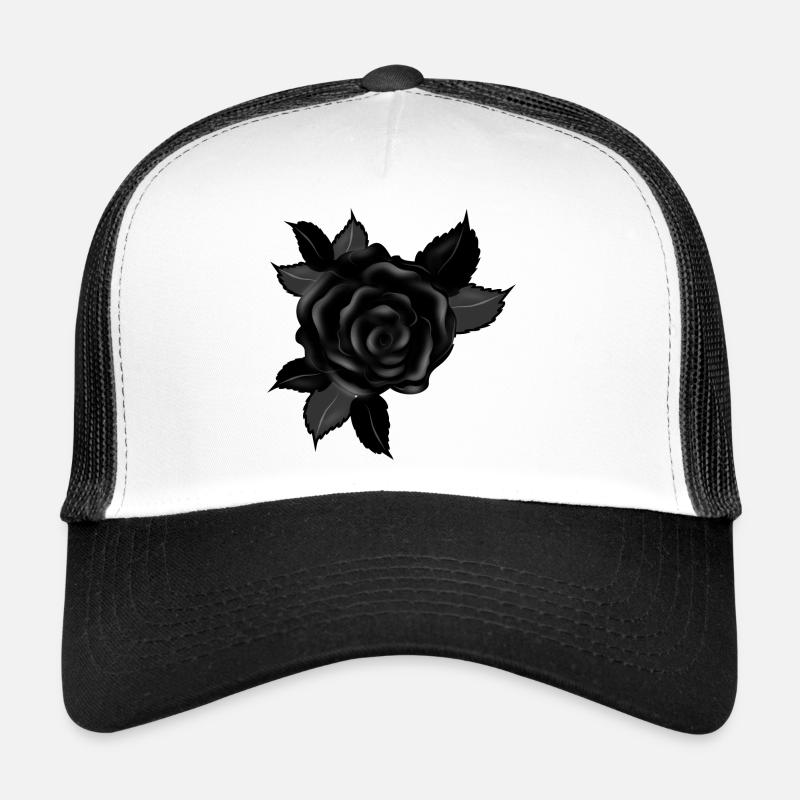 rose gothique noire Casquette trucker 