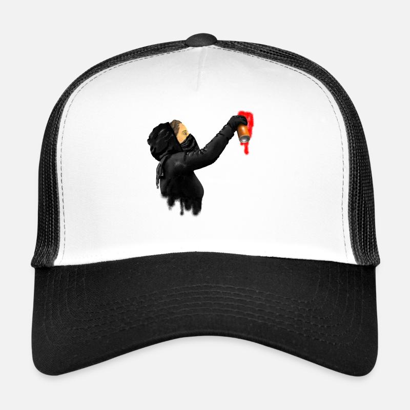 graffiti - Casquette trucker  - blanc/noir