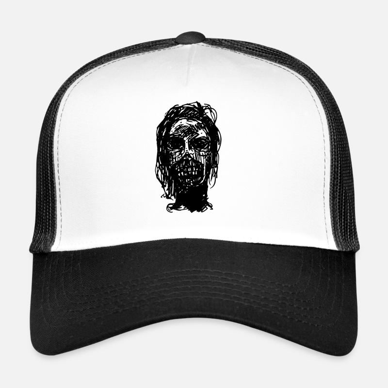 Zombiekopf Skizze Geschenkidee Trucker Cap
