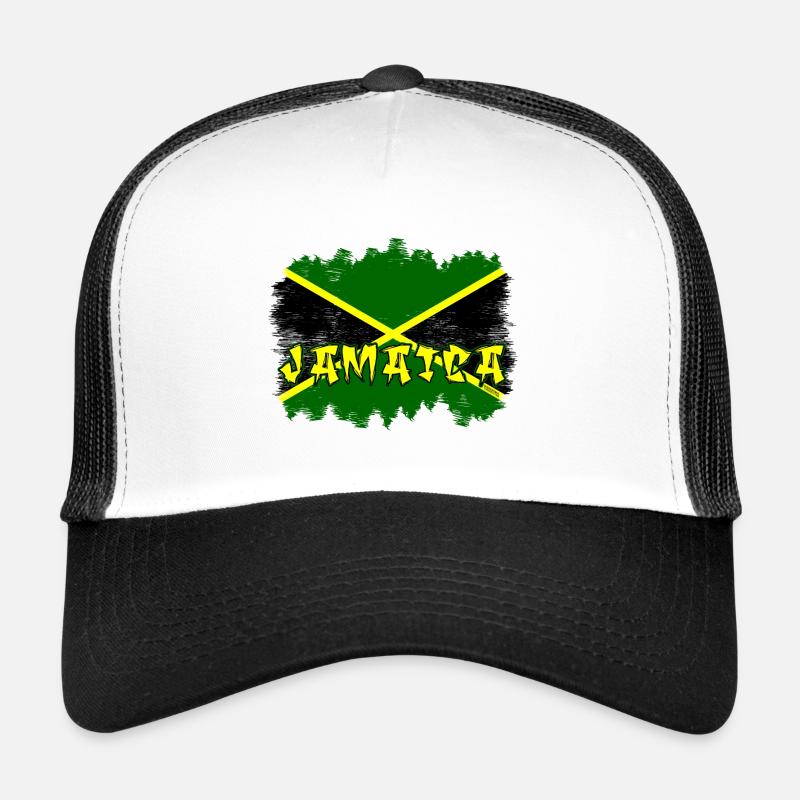 Design du drapeau graffiti jamaïcain Casquette trucker 