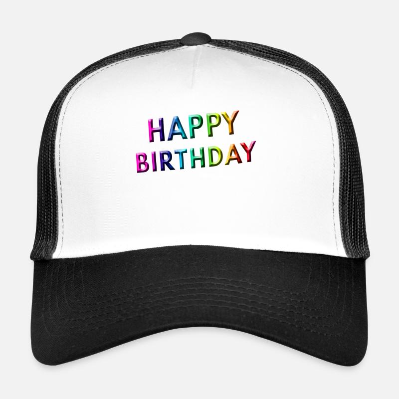 Joyeux anniversaire - Casquette trucker  - blanc/noir