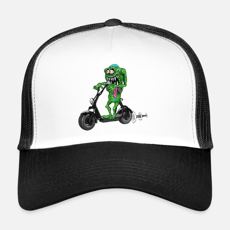 mignon drôle monstre sur Escooter Casquette trucker 