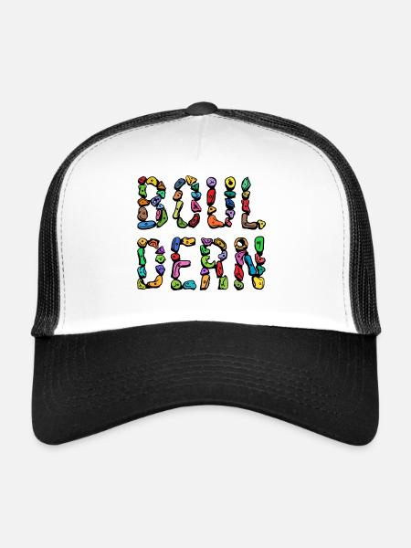 Bouldering boulder climbing scripture mountaineering - Trucker Cap - white/black - Front