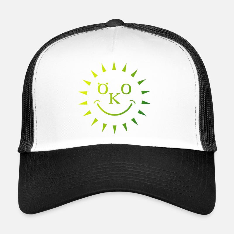 eco organic sun rays nature sustainability icon Trucker Cap