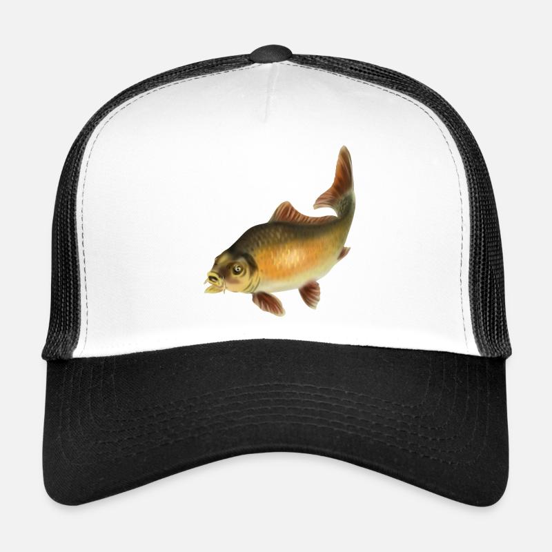 Karpfen - Trucker Cap - Weiß/Schwarz