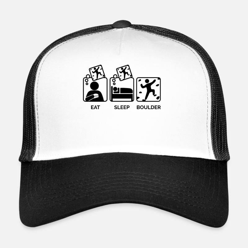 Rocher, escalade, alpinisme, manger, dormir, dire Casquette trucker 