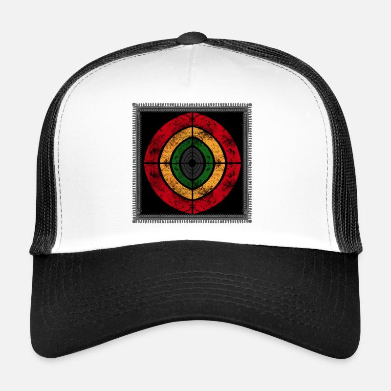 Abstrakter Reggae-Design in Retrofarben - Trucker Cap - Weiß/Schwarz