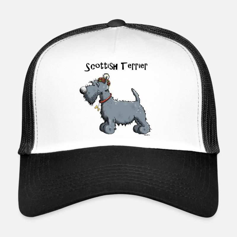 Happy Scottish Terrier - Trucker Cap - white/black