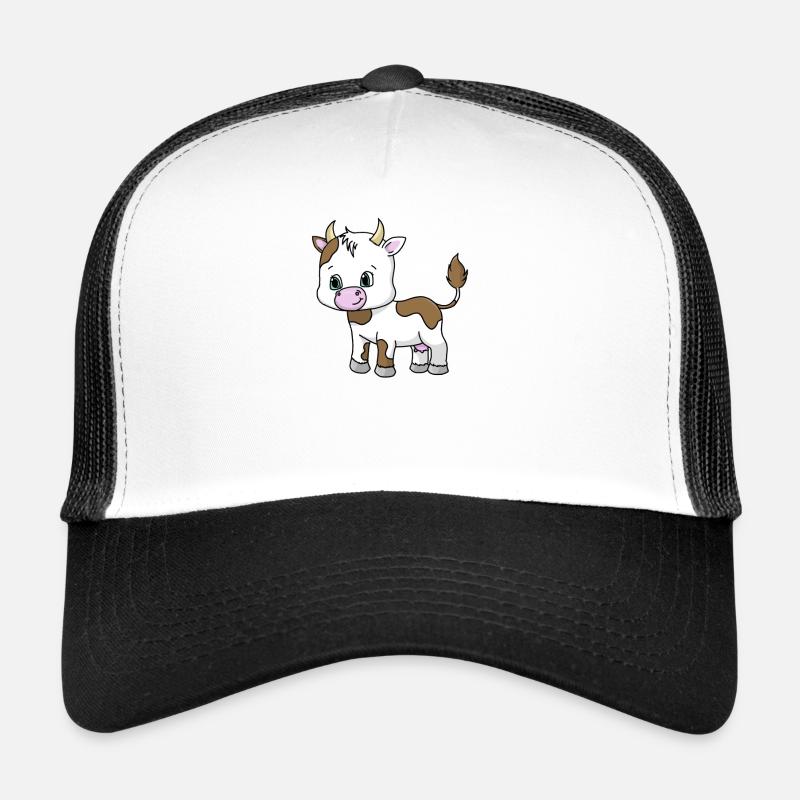 a cute little cow - Trucker Cap - white/black